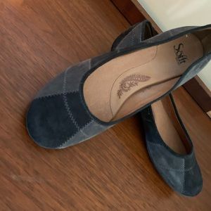 Brushed leather flats